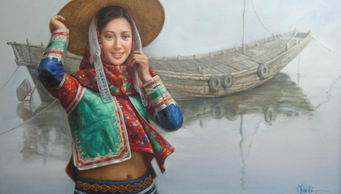 艺术,古典主义,油画,曾国柱,惠安女