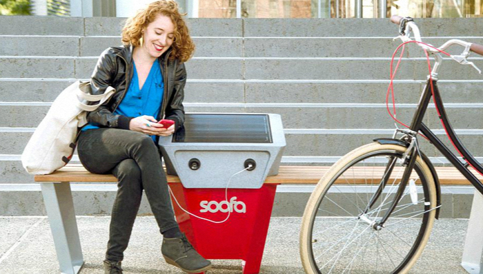 太阳能,充电,城市,可再生能源,长凳,MIT