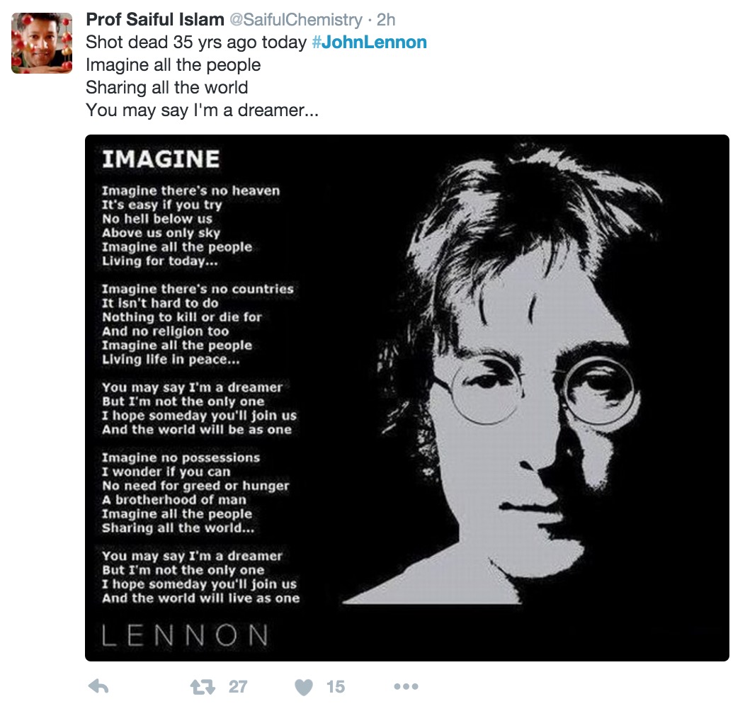 【歪果仁都聊啥】约翰·列侬遇刺35年后 我们仍然只能