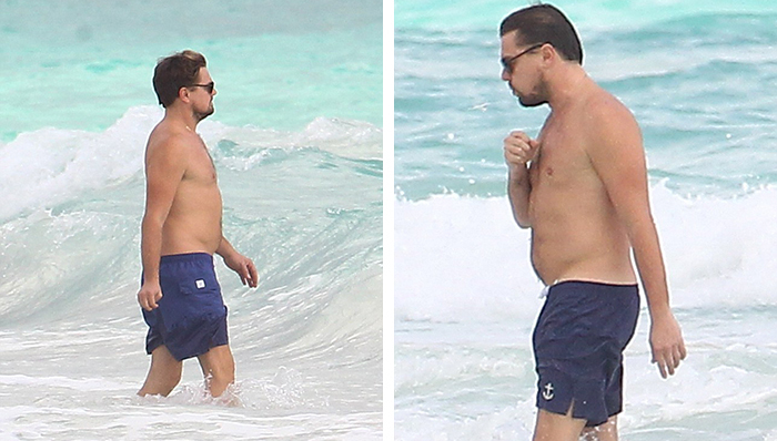 盖不住的啤酒肚!小李子墨西哥海边度假肚腩明显