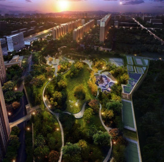 北京疏解式发展下 京投发展在地铁上盖了一个城市公园