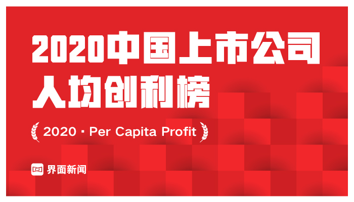 界面新闻发布2020中国A股上市公司人均创利榜:易见股份以526万元的人均创利登顶