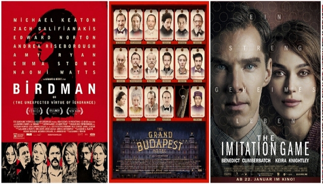 奥斯卡,布达佩斯大饭店，模仿游戏，万物理论