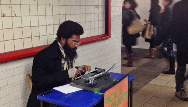 纽约,地铁,诗人,打字机,定制写诗