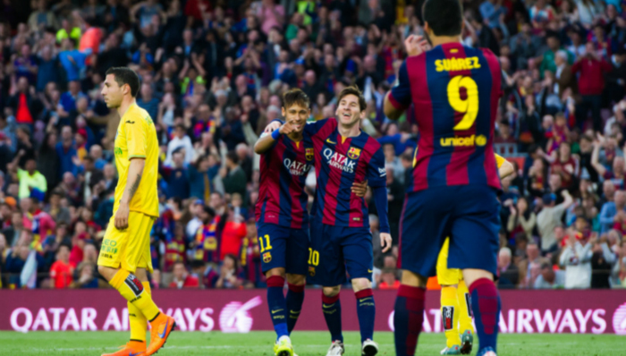 西甲,巴塞罗那,赫塔菲,巴萨,梅西,内马尔,苏亚雷斯,MSN