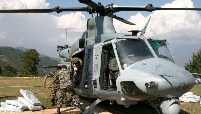 尼泊尔地震,直升机