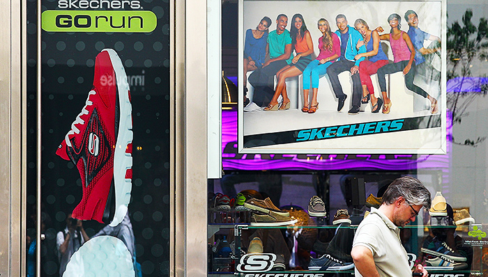 Skechers在美国运动鞋市场份额排名第二
