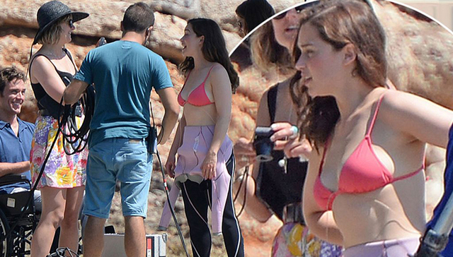 龙妈艾米莉亚·克拉克性感粉色比基尼拍新片《我就要你好好的》