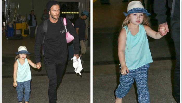 小贝带着小七飞抵洛杉矶，小七愈显时尚气质