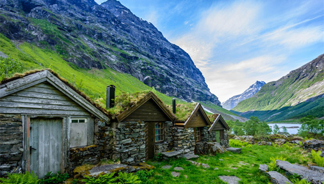 挪威,,欧洲,,童话,,村庄,,建筑,,自然风光