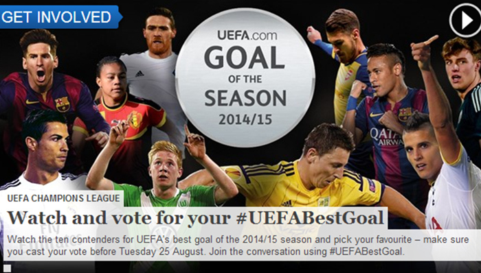 欧足联十大进球,梅西,C罗