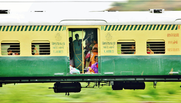 孟买,女性专列,摄影,,地铁,,城市,