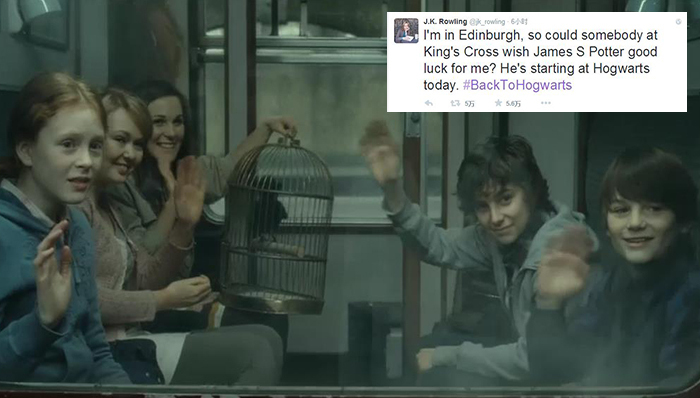 时光匆匆  哈利·波特大儿子霍格沃兹报到网友晒祝福