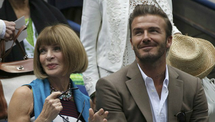 出席妻子辣妹的纽约时装周走秀后 “小七他爸”小贝又与众名流一齐围观美网男单决赛