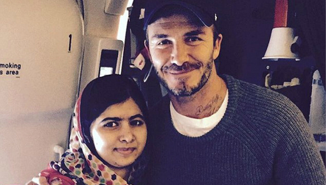 为诺贝尔和平奖获奖者马拉拉颁奖两年后，小贝又与她在纽约重逢了