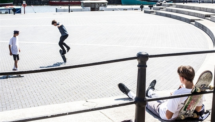 滑板,滑板止动器,水泥锥,丹麦,城市