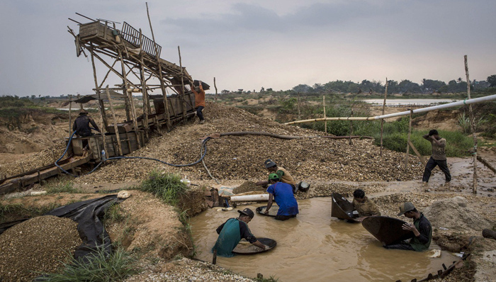 印尼,钻石,矿工,摄影