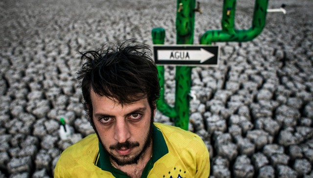 仙人掌,Thiago,Mundano,艺术,巴西,圣保罗,干旱,水龙头,涂鸦,联合国气候大会