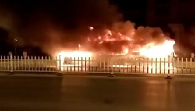 宁夏,银川,公交车,起火