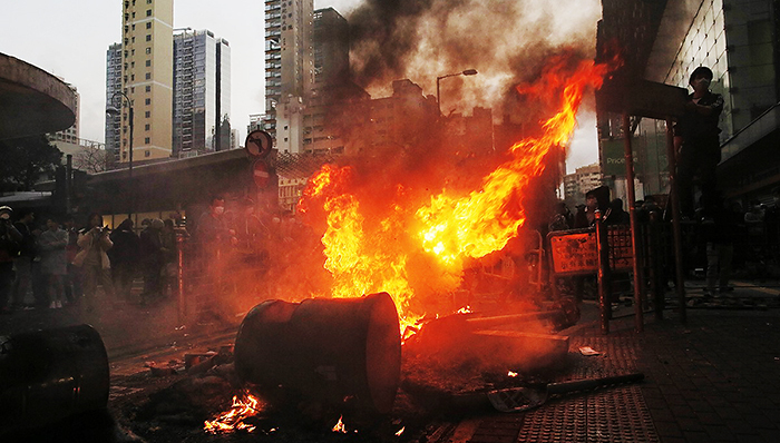 香港旺角油麻地纵火事件