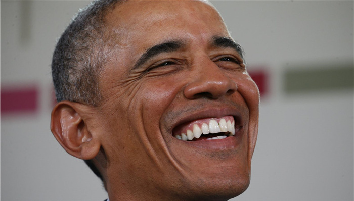 笑,奥巴马