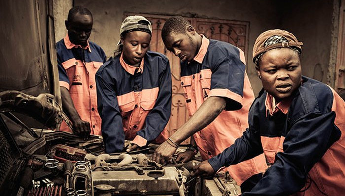 塞内加尔,女工,非洲,汽修