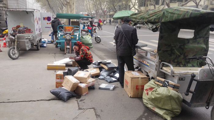 深圳,交警,电动三轮车,快递