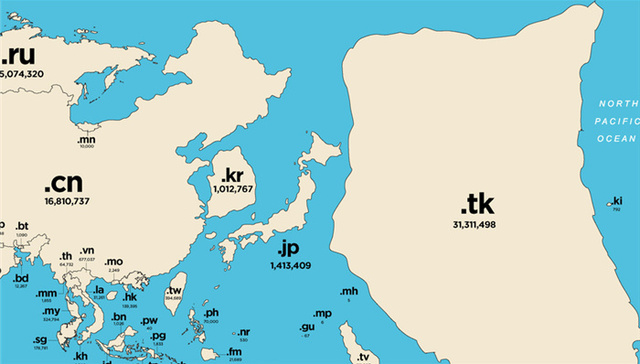 互联网,地图,太平洋小岛,托克劳,域名