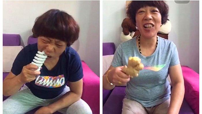 吃货凤姐，生吃