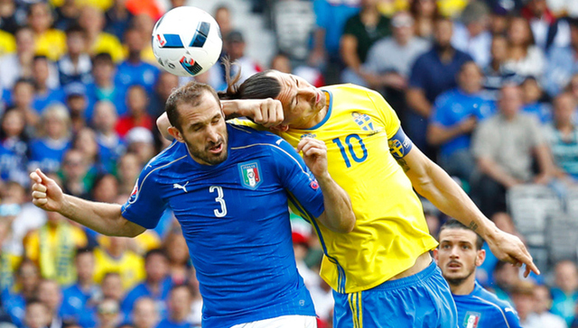 欧洲杯E组次轮：意大利1-0瑞典 埃德尔绝杀助蓝军提前出线