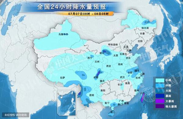 四川盆地遭持续性暴雨 长江流域汛情严峻