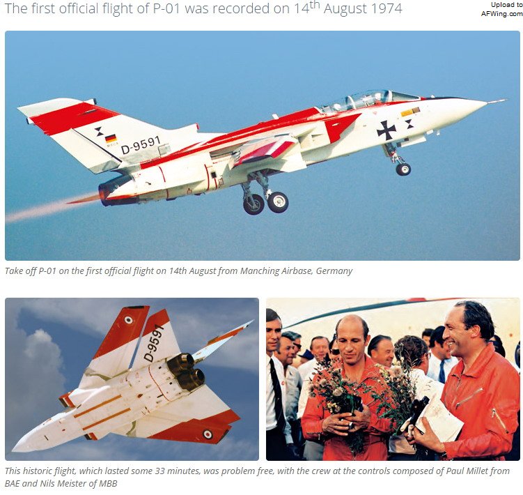 第一架原型机P.01（D-9591/98+04）的首飞，右下角是英国飞行员保罗·米利特和德国副驾驶尼尔斯·梅斯特