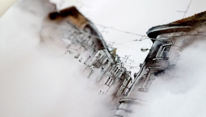 欧洲,摄影,水彩,建筑