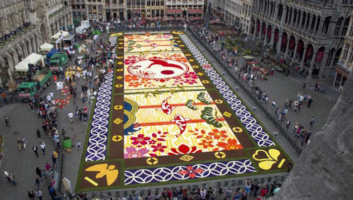 鲜花,地毯,广场