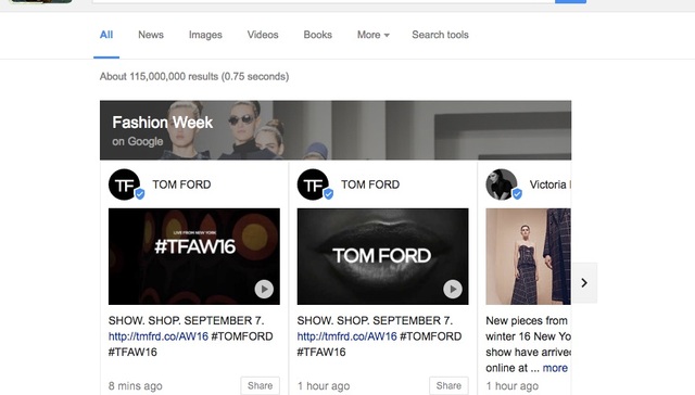 整合社交媒体及辅助销售功能 Google成为提升时装周曝光的新渠道