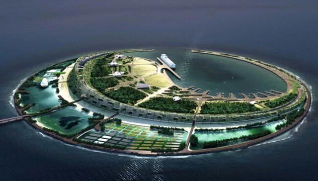 海航要在海口湾建人工旅游岛 得奖的几个设计方案长什么样