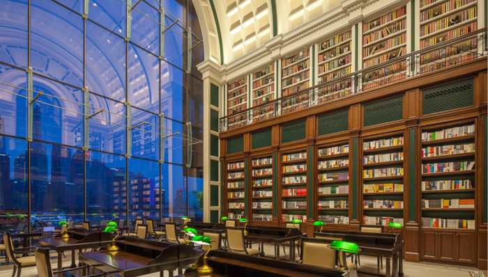 直面陆家嘴的景观图书馆 结合了北外滩的安逸和夜上海的繁华