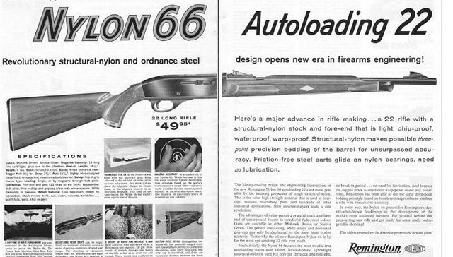 第一款大卖的塑料枪：雷明顿Nylon 66半自动步枪