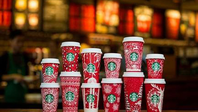 星巴克,圣诞杯,手绘