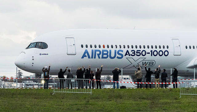 空客A350家族最大机型首秀 双引擎大飞机将会引领未来10年