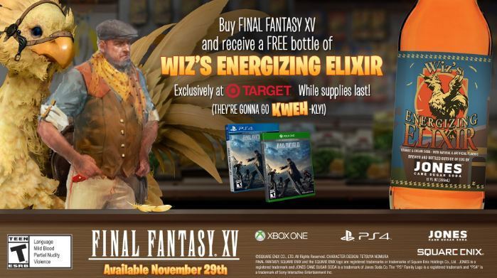 【游戏说】《最终幻想15》推出同款饮料，购买游戏可免费获得 《守望先锋》黑影被做进了《街霸5》Mod中