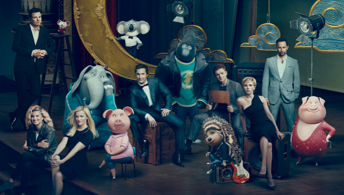 好莱坞大咖在《欢乐好声音》唱出音乐梦想 马修·麦康纳携妻子儿女参加首映