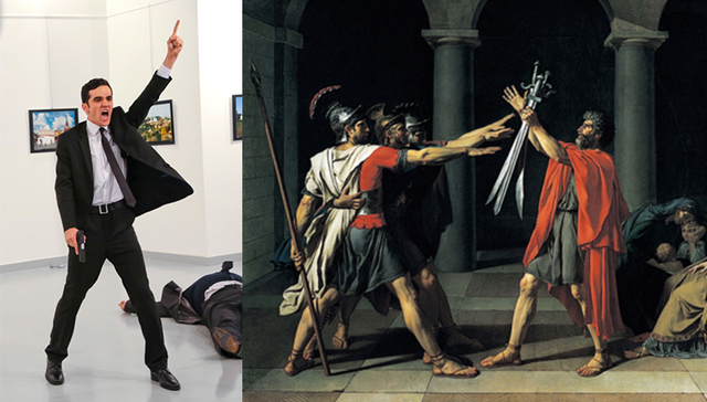 俄大使遇刺的新闻照片 如同一张张震撼人心的历史油画