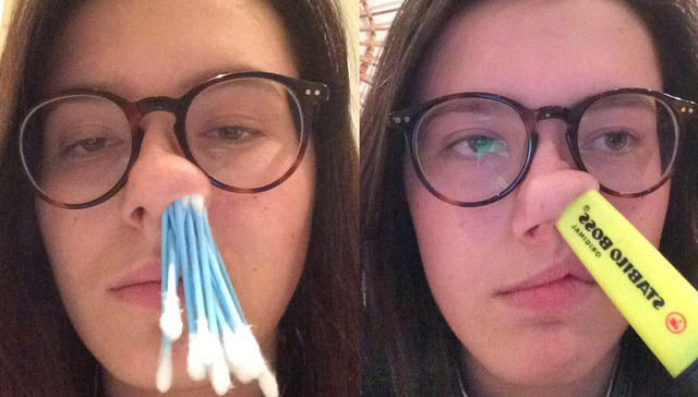 这个姑娘的鼻孔好能塞啊