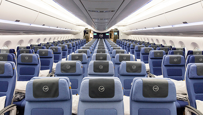 飞机内饰也能换装 汉莎航空为A350经济舱优化了室内设计