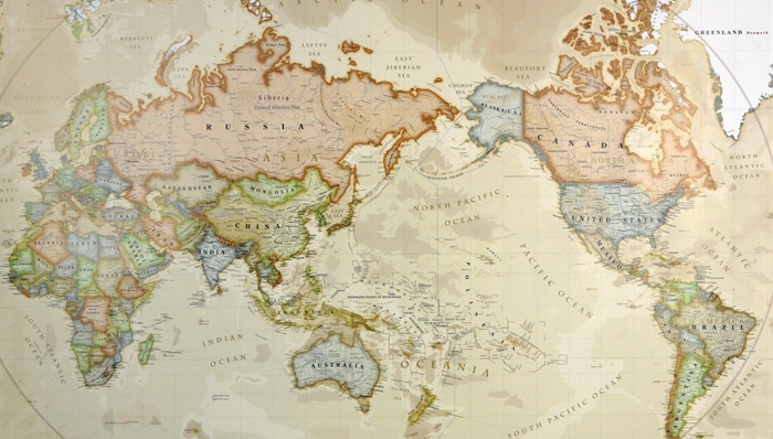 世界地图,墨卡托,高尔-彼得斯