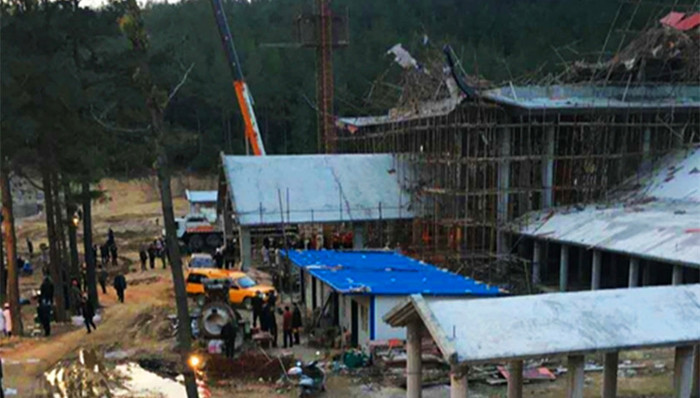 麻城,建筑工地,脚手架,垮塌