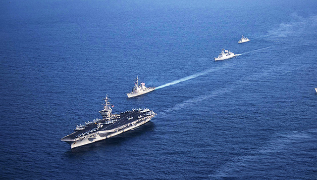 美第三舰队：“卡尔·文森”航母战斗群驶向朝鲜半岛附近水域