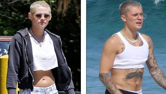 克里斯汀·斯图尔特和比伯 撞脸撞发型又撞衫