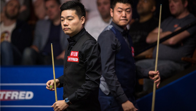 世锦赛中国德比丁俊晖13-12梁文博 1/4决赛对阵奥沙利文